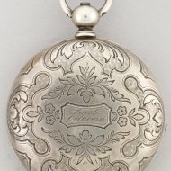 Heavy silver Duplex pocket watch, centre seconds, signed 'Dimier Frres & C Fleurier, Suisse'. 