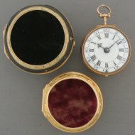 A fine, rare Repouss verge dutch pocket watch in a triple case 
