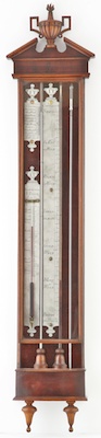 Antique dutch bakbarometer, thermometer, controleur by 'I, Tessa, Rotterdam', tin plates. ca 1770