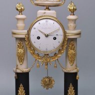 Rare 'directoire' and 'temps decimal revolutionnaire' A decorative, remarkable Directoire pendule with revolution decimal time 1-10 and normal time 1-12.
