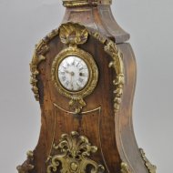 Antique french watch stand with front of an antique oignon watch. ca 1730