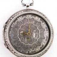 Antique dutch silver pair case verge pocket watch by Corneleis Uyterweer, Rotterdam, N 275. ca 1740