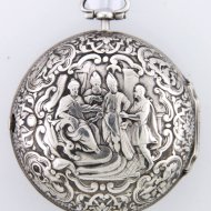 Antique dutch silver pair case verge pocket watch by Corneleis Uyterweer, Rotterdam, N 275. ca 1740