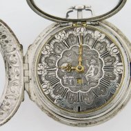 Antique dutch silver pair case verge pocket watch by Corneleis Uyterweer, Rotterdam, N 275. ca 1740