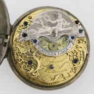 Antique dutch silver pair case verge pocket watch by Corneleis Uyterweer, Rotterdam, N 275. ca 1740