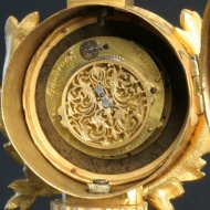 18th century gilded pendulette with 17th century oignon watch movement, signed 'Gaudron a Paris'