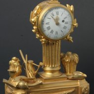 18th century gilded pendulette with 17th century oignon watch movement, signed 'Gaudron a Paris'