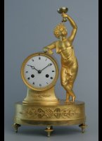 8-day movement, silk suspension, gilded case, enamel dial. H=31 cm, W=19 cm