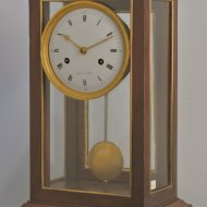 Antique French mahogany table clock, signed 'Guiot a Paris', ca 1810