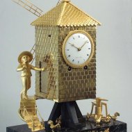 A remarkable, rare Empire table clock 