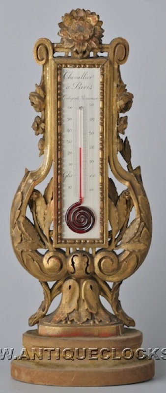Antique thermometer, signed 'Chevalier a Paris'