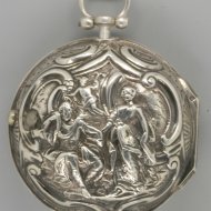 Silver repousee pair cased watch. 'May, London', ca 1750.