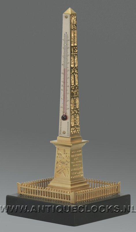 Antique gilded thermometer, Luxor obelisk.