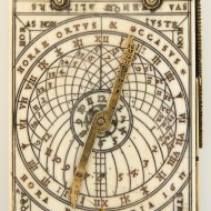 Antique ivory Nurnberg diptych sundial by Hans Troschel, 1617