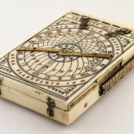 Antique ivory Nurnberg diptych sundial by Hans Troschel, 1617