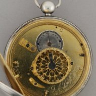 Antique dutch silver verge pocket watch, signed: ' J.A. de Wolf te Middelburg', ca 1810