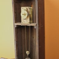 Very early English tavern clock with rectangular shield dial, ca, 1725-1735