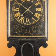 Very early English tavern clock with rectangular shield dial, ca, 1725-1735