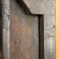 Very early English tavern clock with rectangular shield dial, ca, 1725-1735