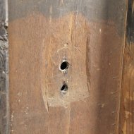 Very early English tavern clock with rectangular shield dial, ca, 1725-1735