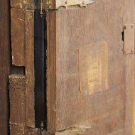 Very early English tavern clock with rectangular shield dial, ca, 1725-1735