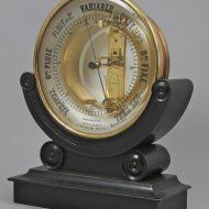 Antique french 'Bourdon' table- or wall-barometer on ebonised basement.