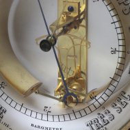 Antique french 'Bourdon' table- or wall-barometer on ebonised basement.