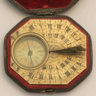 Antique sundial, signed 'P Le Maire a Paris'. ca. 1700 in original case.