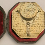 Antique sundial, signed 'P Le Maire a Paris'. ca. 1700 in original case.