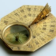 Antique sundial, signed 'P Le Maire a Paris'. ca. 1700 in original case.