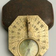 Antique sundial, signed 'P Le Maire a Paris'. ca. 1700 in original case.