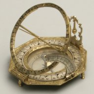 Antique Augsburg sundial, signed 'LTM' (Ludovicus Theodorus Mller), ca 1740 SOLD