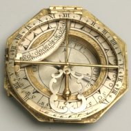 Antique Augsburg sundial, signed 'LTM' (Ludovicus Theodorus Mller), ca 1740 SOLD