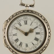 Antique dutch silver pair case pocket watch by Pieter van den Bergh, nr. 78, Rotterdam. ca 1740