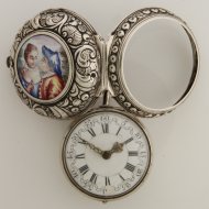 Antique dutch silver pair case pocket watch by Pieter van den Bergh, nr. 78, Rotterdam. ca 1740