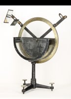 Antique apparatus for the laws of refraction, reflection and total reflection made by Max Kohl in Chemnitz.
The last picture shows this apparatus in an early 20th century catalog (with complete circle)