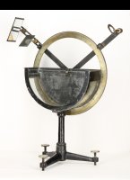 Antique apparatus for the laws of refraction, reflection and total reflection made by Max Kohl in Chemnitz.
The last picture shows this apparatus in an early 20th century catalog (with complete circle)