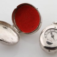 Early antique silver dutch puritan pocket watch by Jan Janss Bockels, Hage, ca. 1626-40