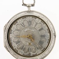 Antique dutch Silver pair cased repouse verge pocket watch by Jacob or Jacobus Viet, Rotterdam.