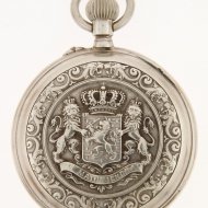 Silver pocket watch with Dutch Coat of Arms.