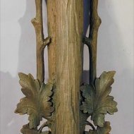 Black Forrest carved mercury barometer, 'Herm. Wiere, Frankfurt am Main'.