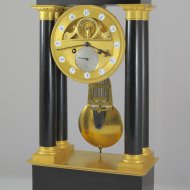 Prench column clock signed 'Cleret'.