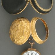 A fine, rare Repouss verge dutch pocket watch in a triple case 