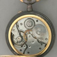24 hour dialplate pocket watch in iron/gilded case'