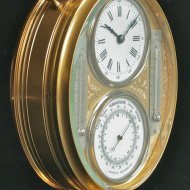 A fine 'Pendule de Bureau', presented by German Emperor Wilhelm II, 'Andenken' (commemoration) with thermometer and barometer, height 200 mm, circa 1895