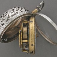 Silver quarter repeating pair case vergewatch, signed: 'Paine, London'. Engraved and open-worked cases. ca. 1740.