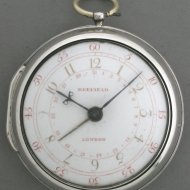 Silver paircased verge watch with date, signed: 'Beefield, London'. 1787