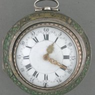 Antique silver triple case vergewatch with chatelaine for the dutch market. hallmarked 1754.