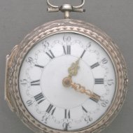 Antique silver triple case vergewatch with chatelaine for the dutch market. hallmarked 1754.