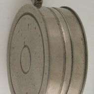 French nickle pocket sundial with thermometer.